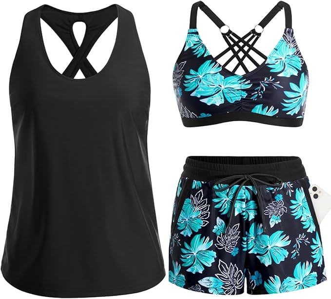 ⏰LAST DAY 50% OFF - 3 Piece Tankini with Shorts 🔥 - Image 6