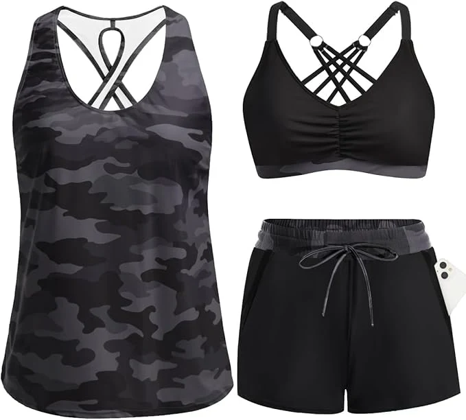 ⏰LAST DAY 50% OFF - 3 Piece Tankini with Shorts 🔥 - Image 8
