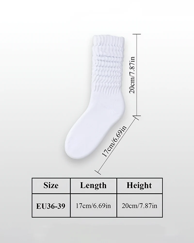 5 Pairs Women’s Slouchy Crew Socks - Image 10
