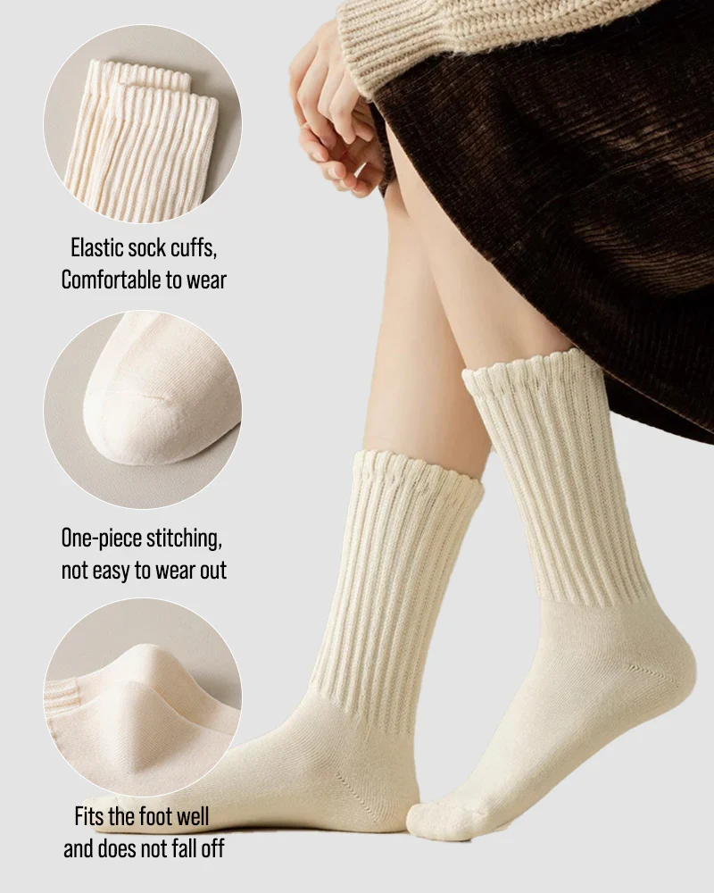 5 Pairs Women’s Slouchy Crew Socks - Image 3