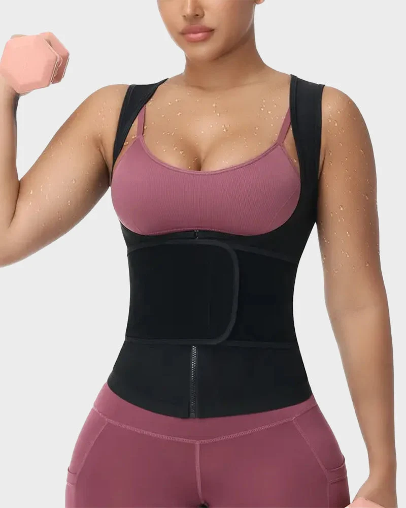 Adjustable Sauna Sweat Waist Trainer Tank Top - Image 4
