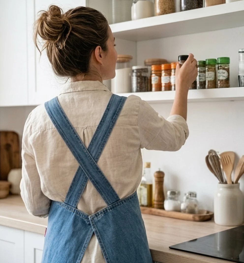 Ergonomic Cross-Back Denim Apron - Image 2