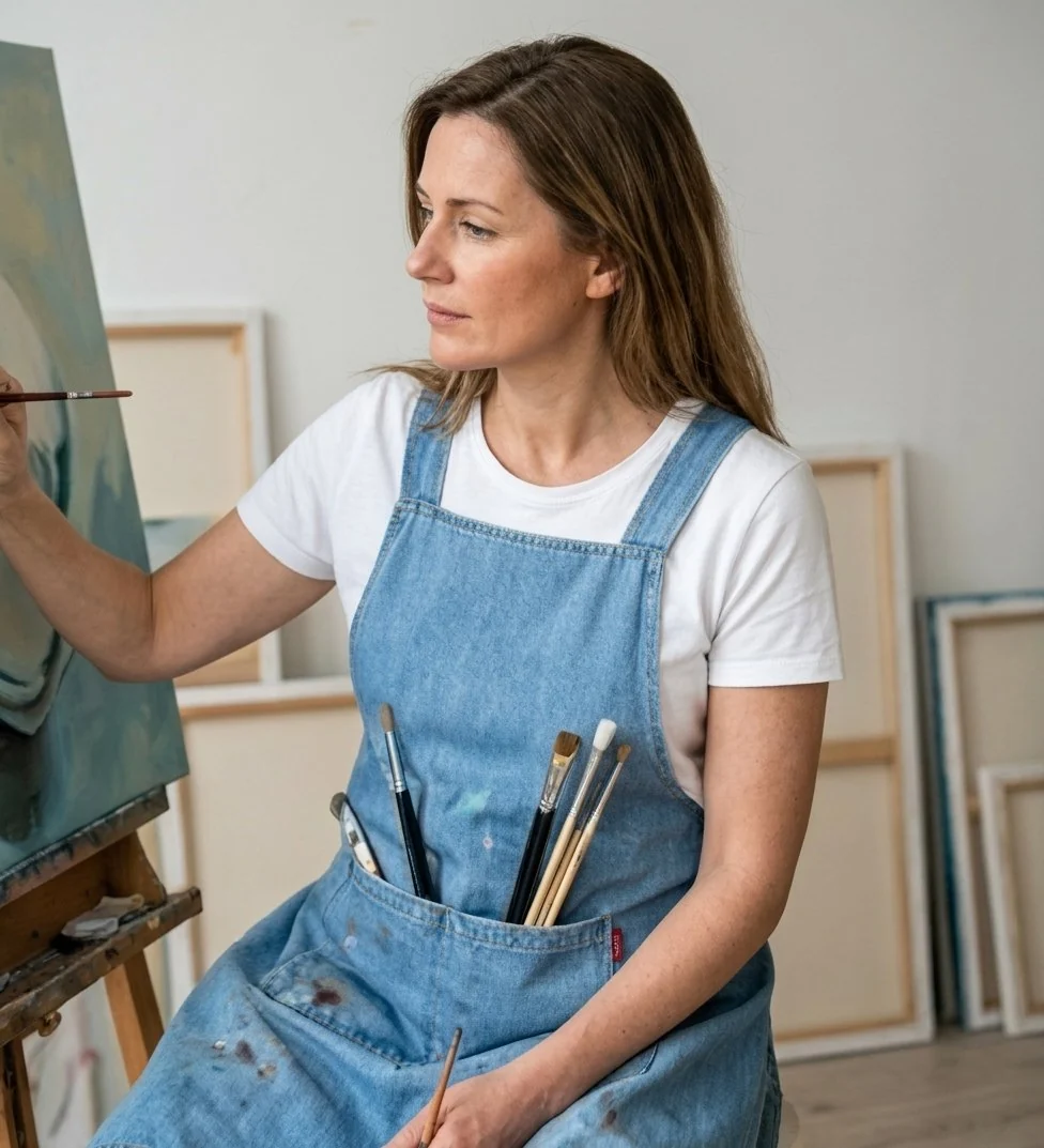 Ergonomic Cross-Back Denim Apron - Image 3