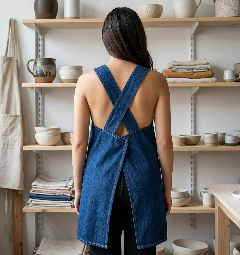 Ergonomic Cross-Back Denim Apron - Image 5
