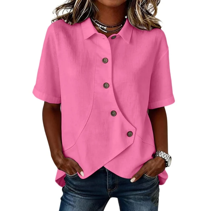 Asymmetrical Placket Button Down Shirt - Image 10