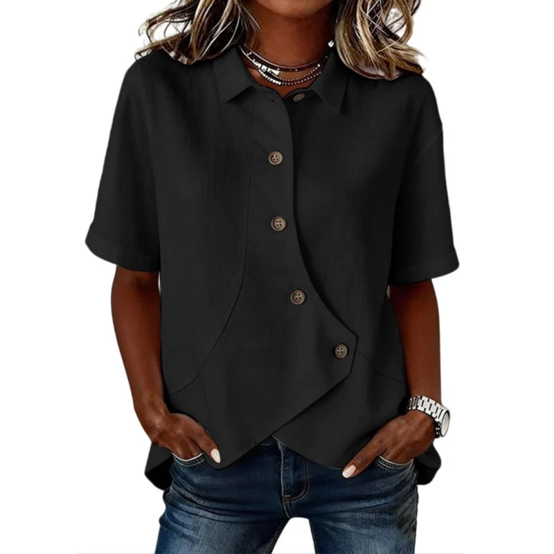 Asymmetrical Placket Button Down Shirt - Image 4