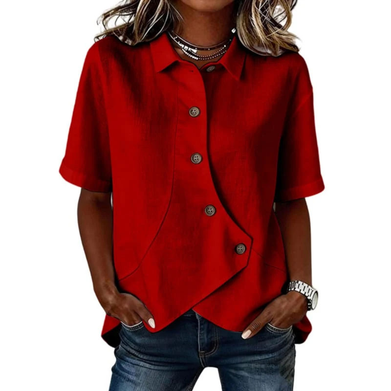 Asymmetrical Placket Button Down Shirt - Image 5