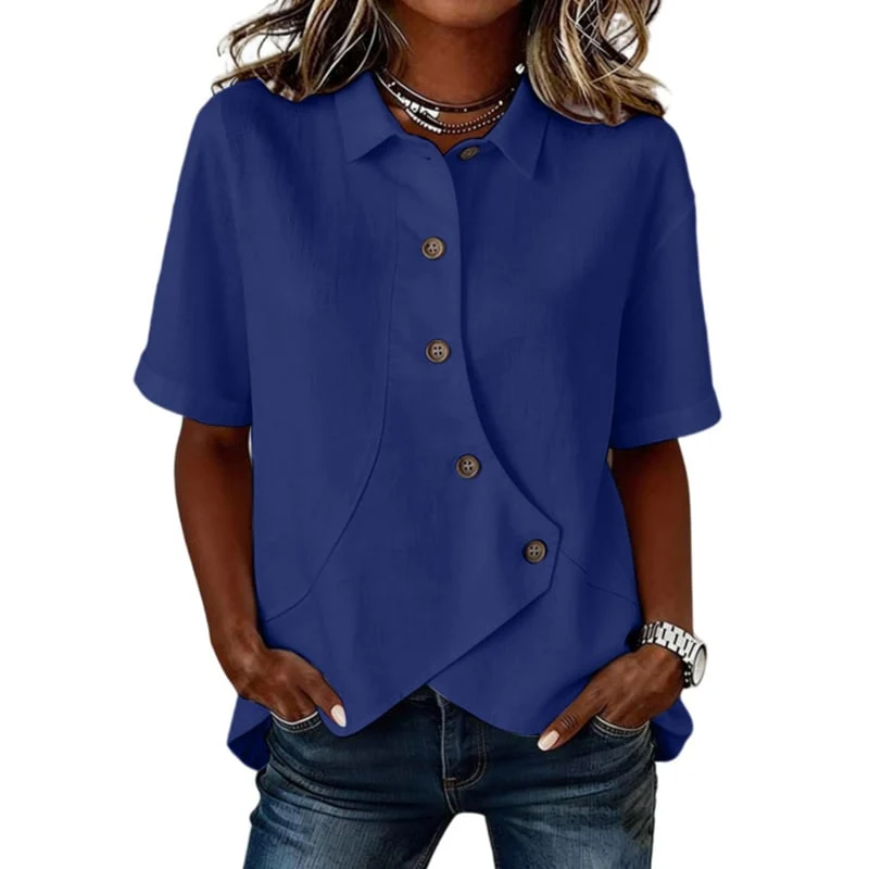 Asymmetrical Placket Button Down Shirt - Image 6