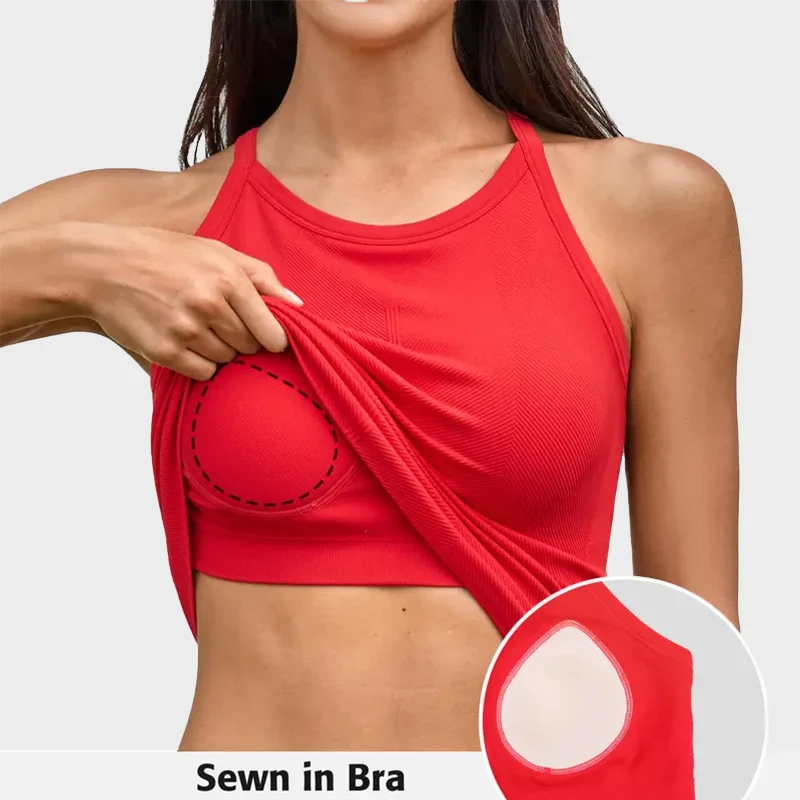 Built-In Bra Racerback Sports Cami Top - Image 6