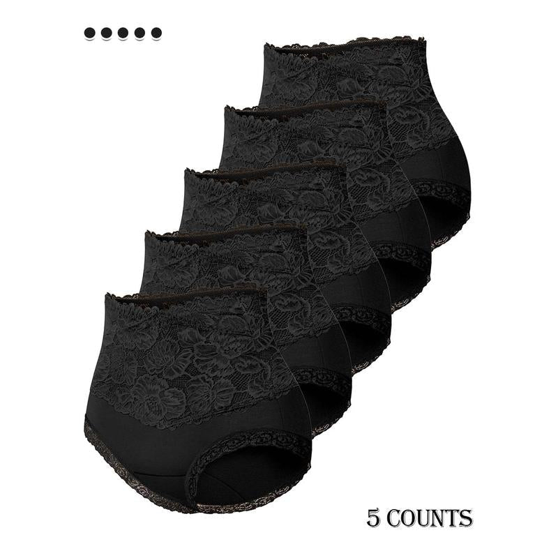 Comfy Everyday High-Waist Panties with Lace Trim, 5-Pack - Image 20