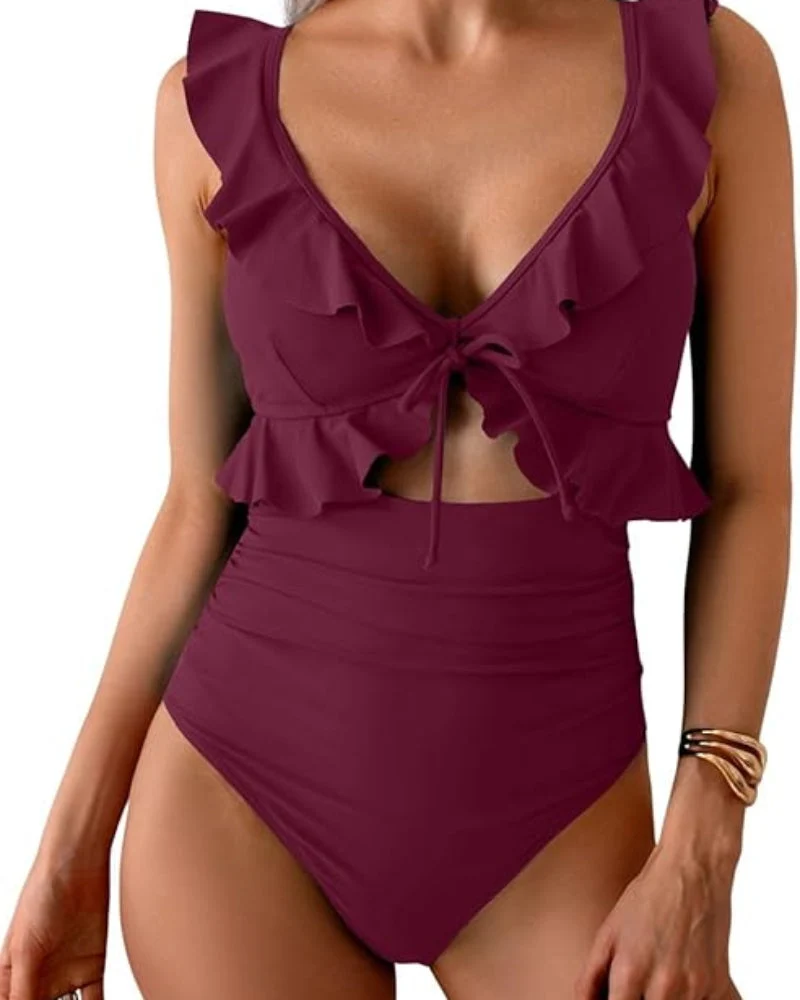 Confidence-Boosting V-Neck Swimsuit - Image 5