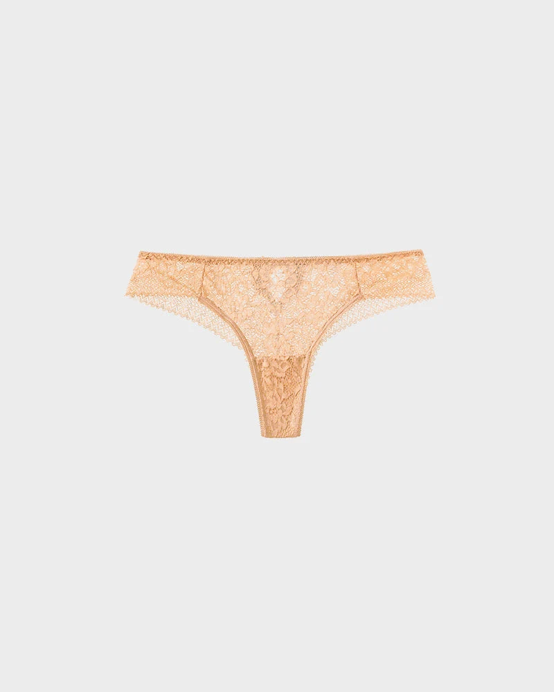 Floral Lace Cut-Out Thong Panties - Image 15