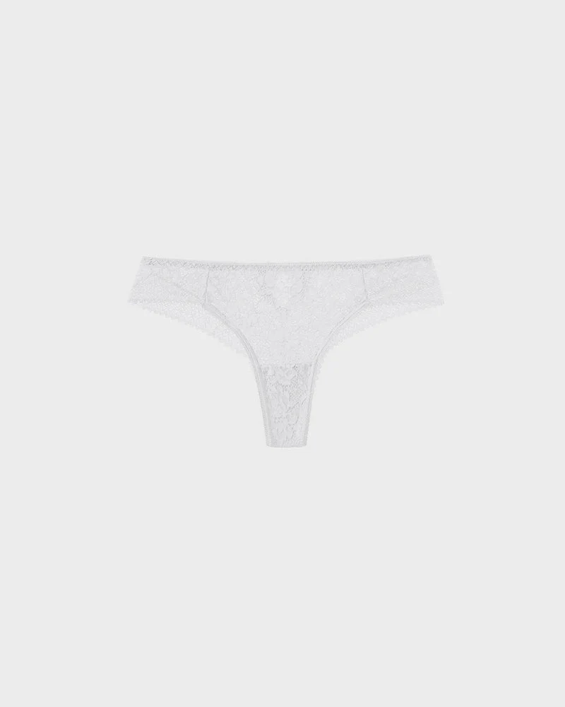 Floral Lace Cut-Out Thong Panties - Image 16