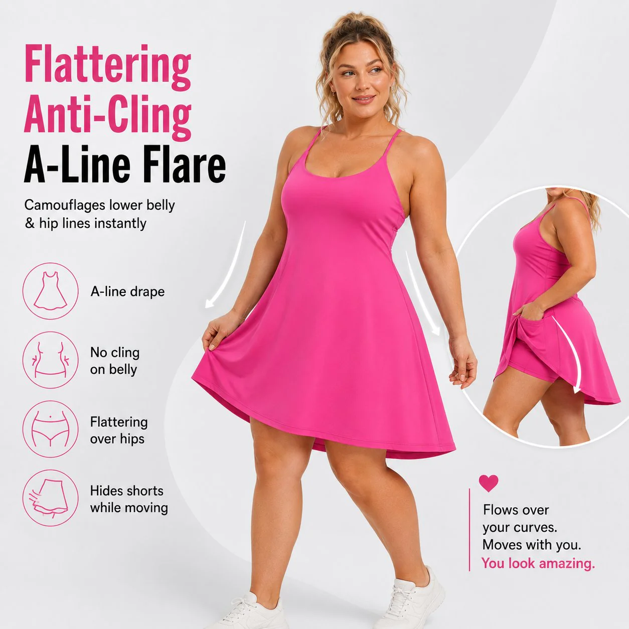 Free-Flow 3-in-1 Tummy Control Athletic Dress - Image 2