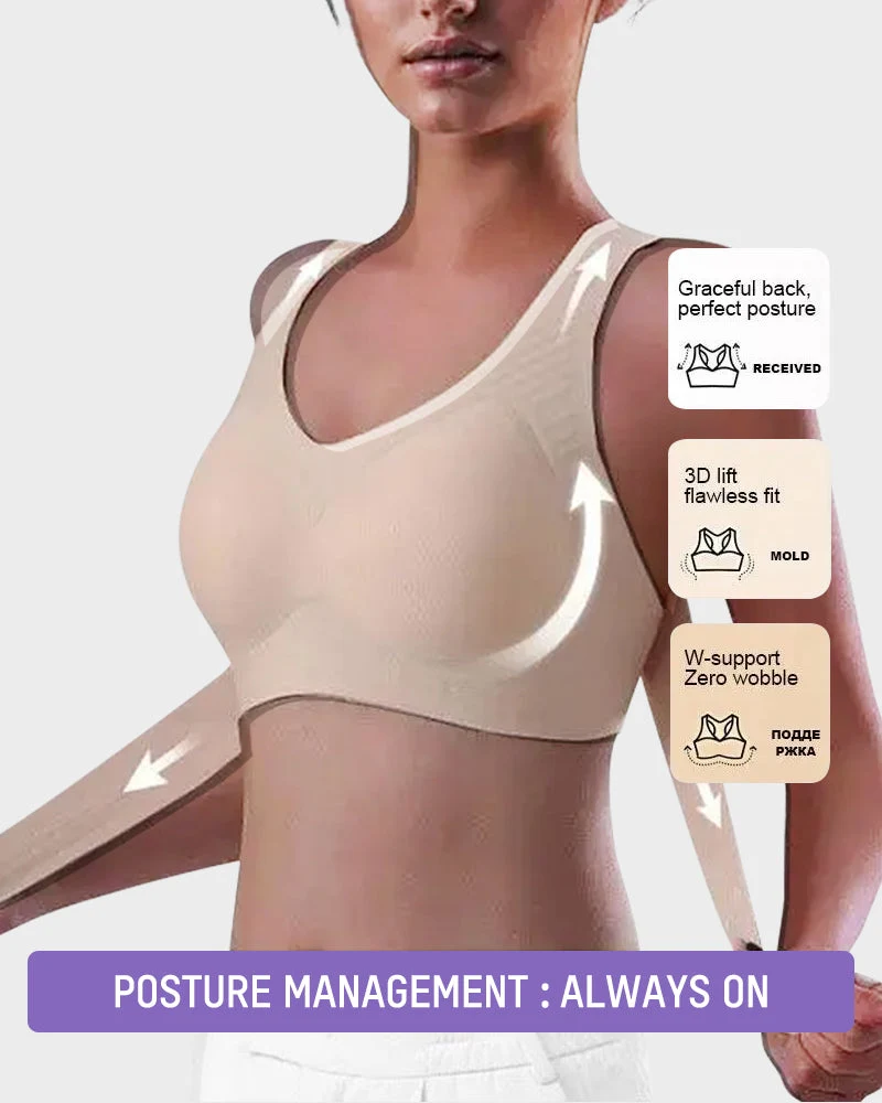 Front Closure Cross-Back Wireless Posture Bra - Image 4
