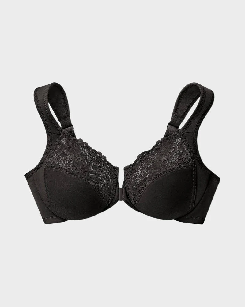Front-Closure Underwire Print Bra - Image 12