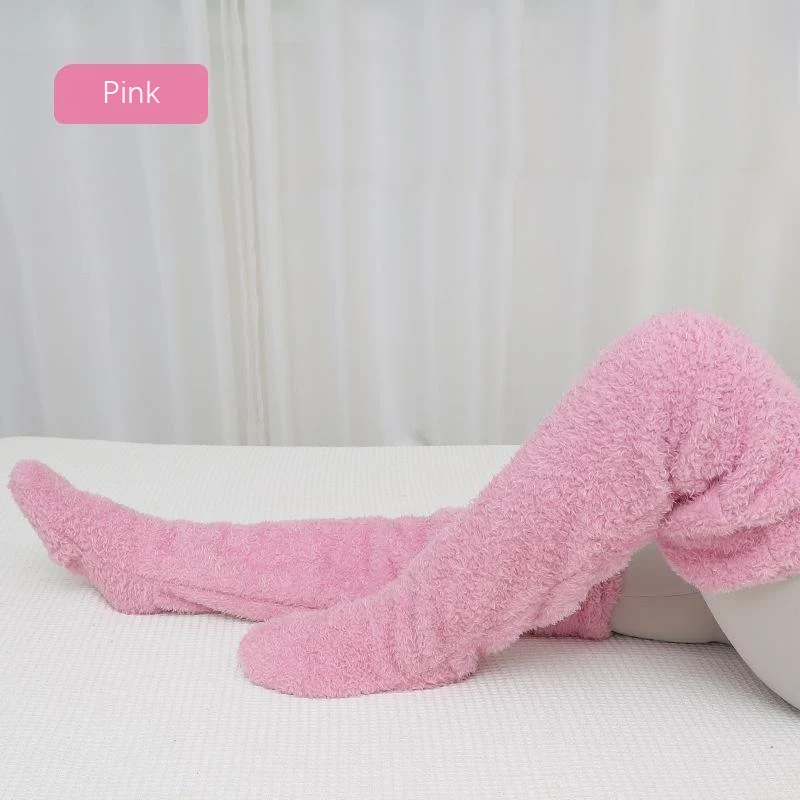 High Fuzzy Long Socks Winter Warm Cold Leg Knee Joint - Image 11