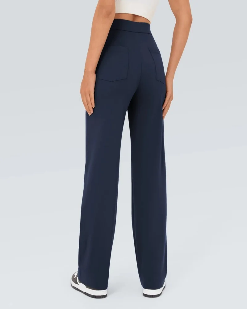 High-Waist Button Front Straight-Leg Pants - Image 19