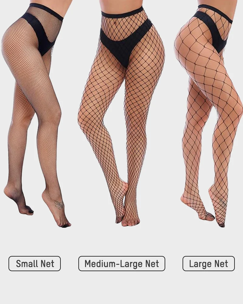 High-Waist Classic Fishnet Pantyhose – 4 Mesh Styles - Image 11