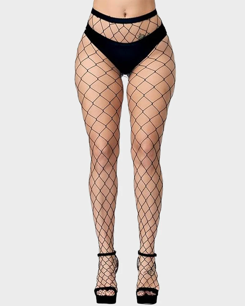 High-Waist Classic Fishnet Pantyhose – 4 Mesh Styles - Image 7