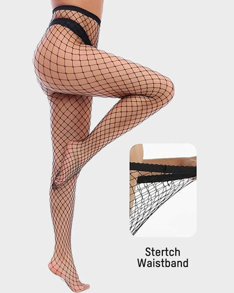 High-Waist Classic Fishnet Pantyhose – 4 Mesh Styles - Image 8