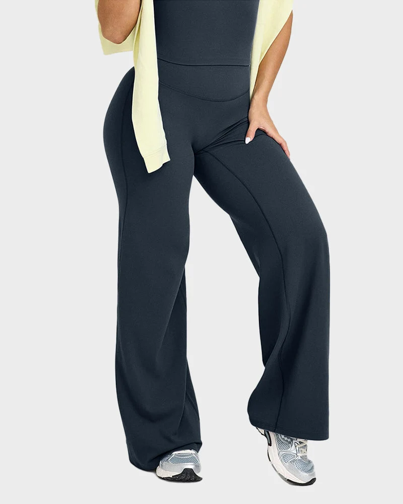 High-Waisted Elastic Wide-Leg Lounge Yoga Pants - Image 6