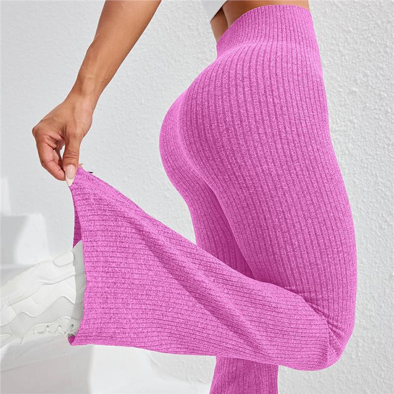 High Waisted Threaded Horn Yoga Pants, Hip Lifting Fitness Pants - Image 20