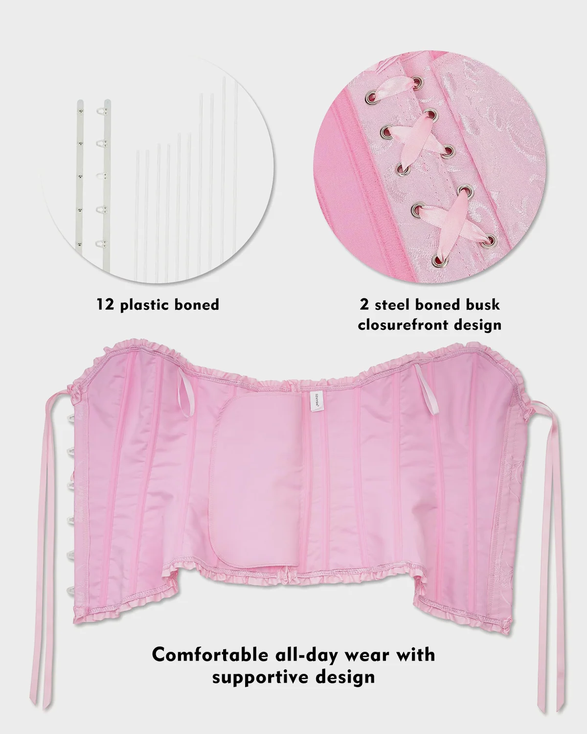 Corset Tops Lace Waist Push Up Shapewear - Image 11