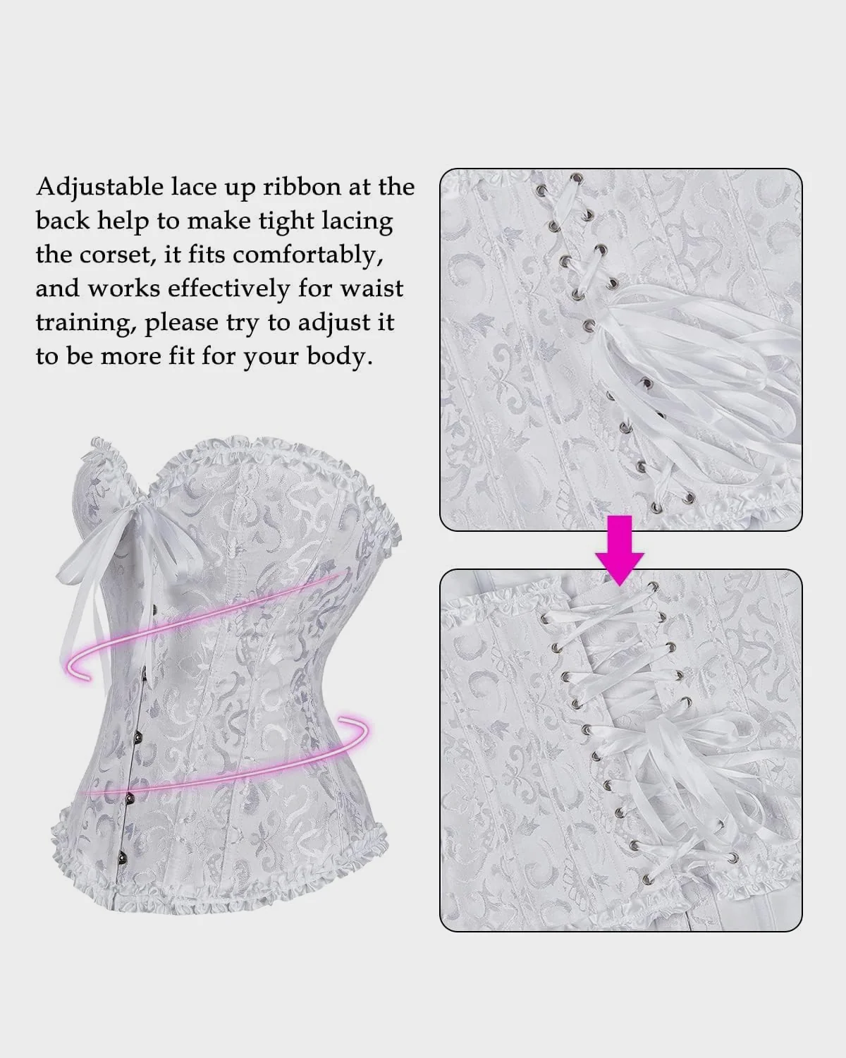 Corset Tops Lace Waist Push Up Shapewear - Image 18