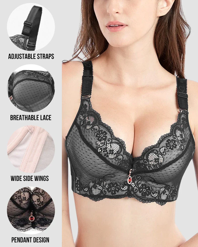 Lace Underwire Padded Push Up Bra - Image 4