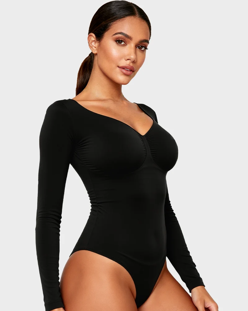 Long Sleeve Shaping Bodysuit - Image 2