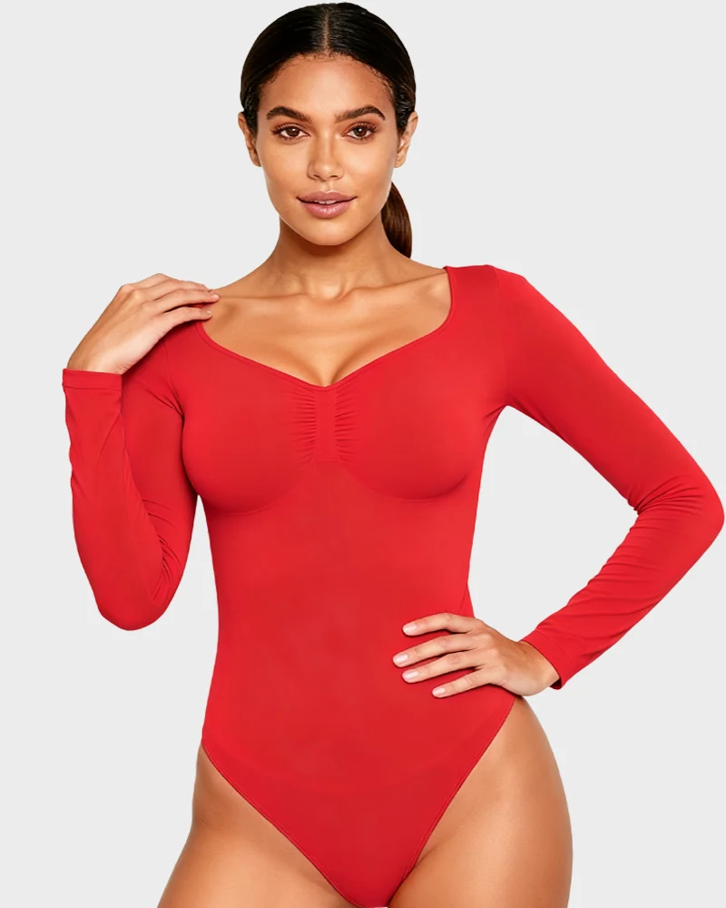 Long Sleeve Shaping Bodysuit - Image 21
