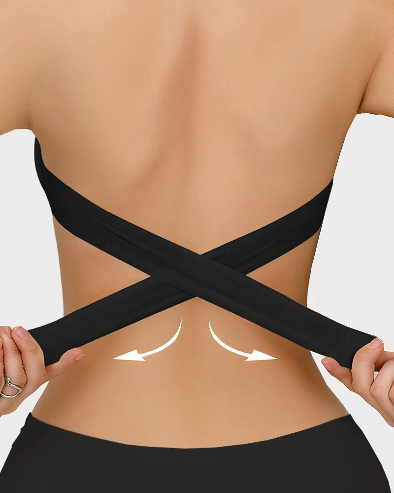 Non-Slip Crossover Side Hook Bandeau Bra - Image 6