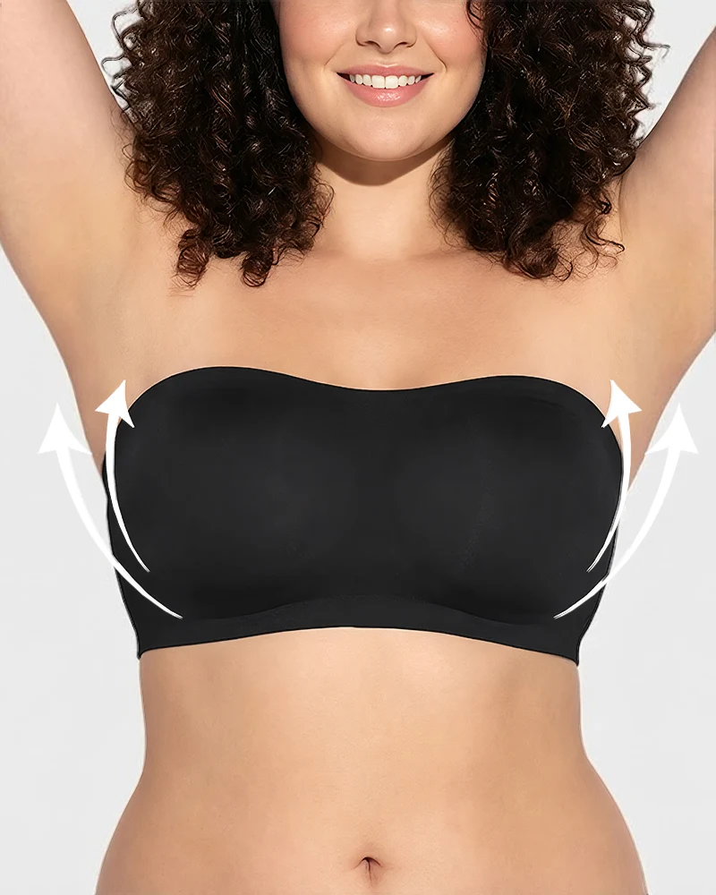 Non-Slip Crossover Side Hook Bandeau Bra - Image 8
