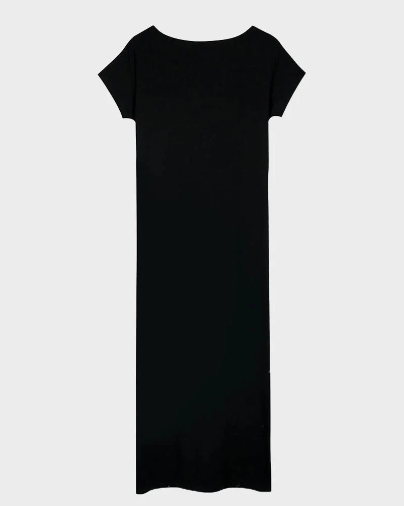 Off-Shoulder Batwing Sleeve Maxi Lounge Dress - Image 5