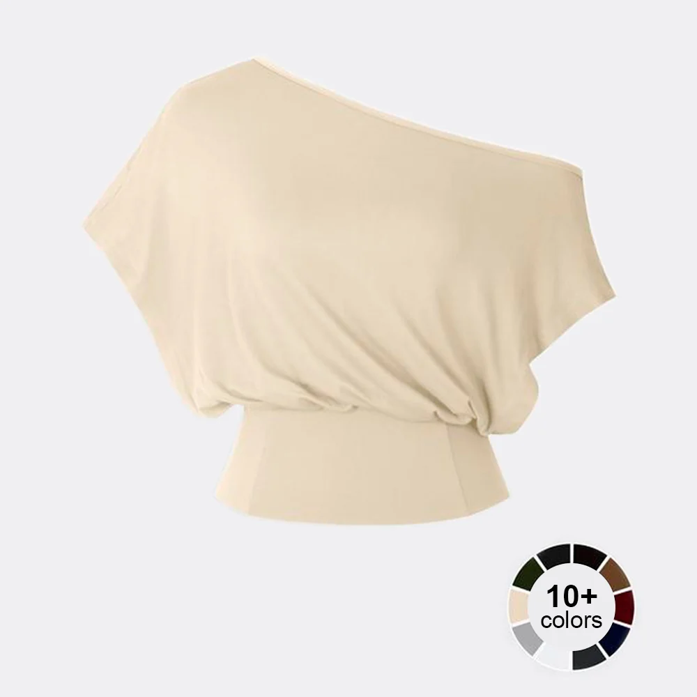 One Shoulder Casual Fashion Tee - Image 12