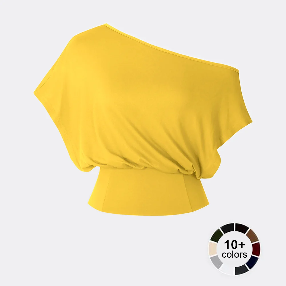One Shoulder Casual Fashion Tee - Image 16