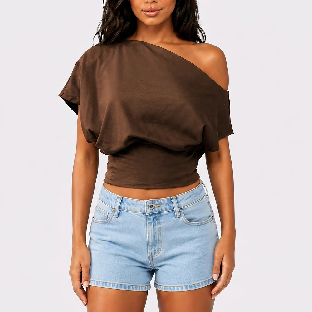 One Shoulder Casual Fashion Tee - Image 2