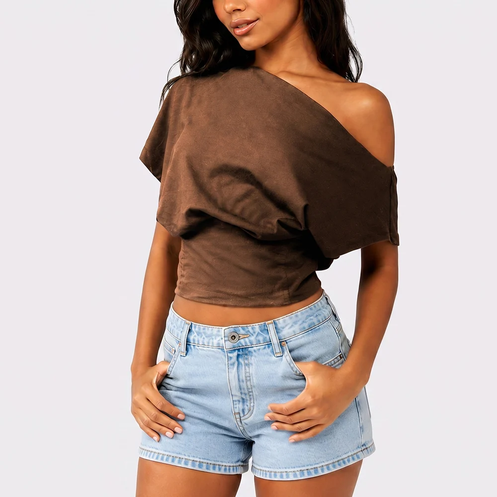 One Shoulder Casual Fashion Tee - Image 3