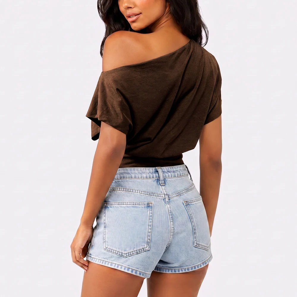 One Shoulder Casual Fashion Tee - Image 4