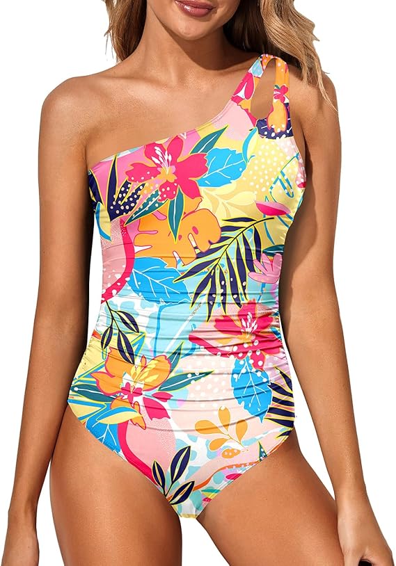 One Shoulder One Piece Swimsuit for Women - Image 22