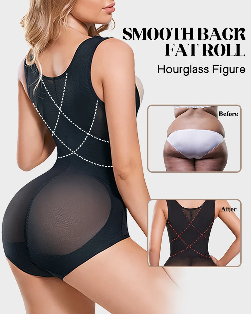 Open Bust Cross Compression Body Shaper - Image 7