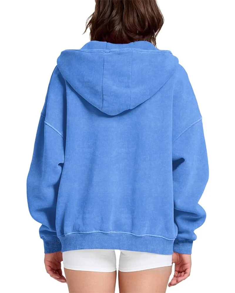 Oversized Unisex Acid Wash Zip Hoodie - Image 8