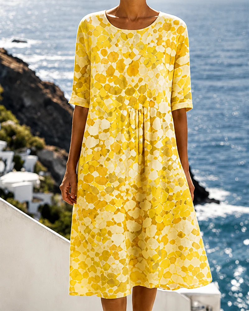 Printed Loose Dress - Image 3