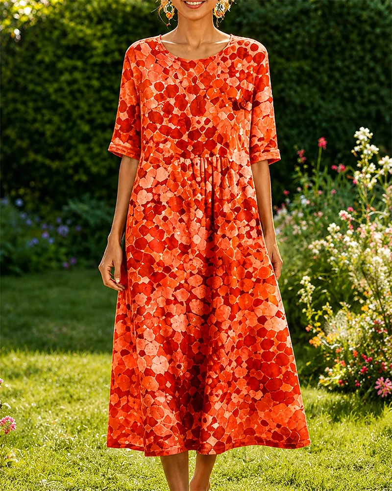 Printed Loose Dress - Image 4