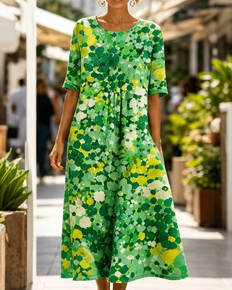 Printed Loose Dress - Image 6