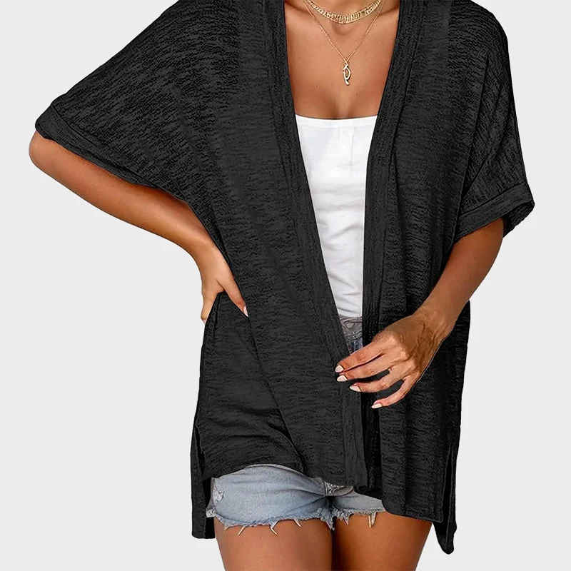 Short-sleeved casual solid coat - Image 10