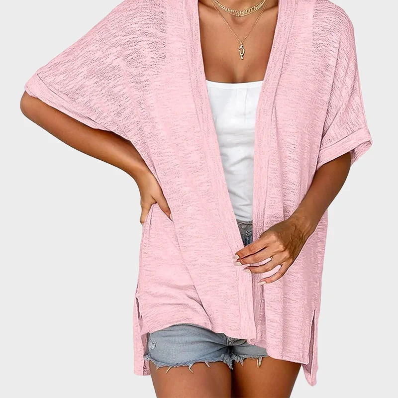 Short-sleeved casual solid coat - Image 13