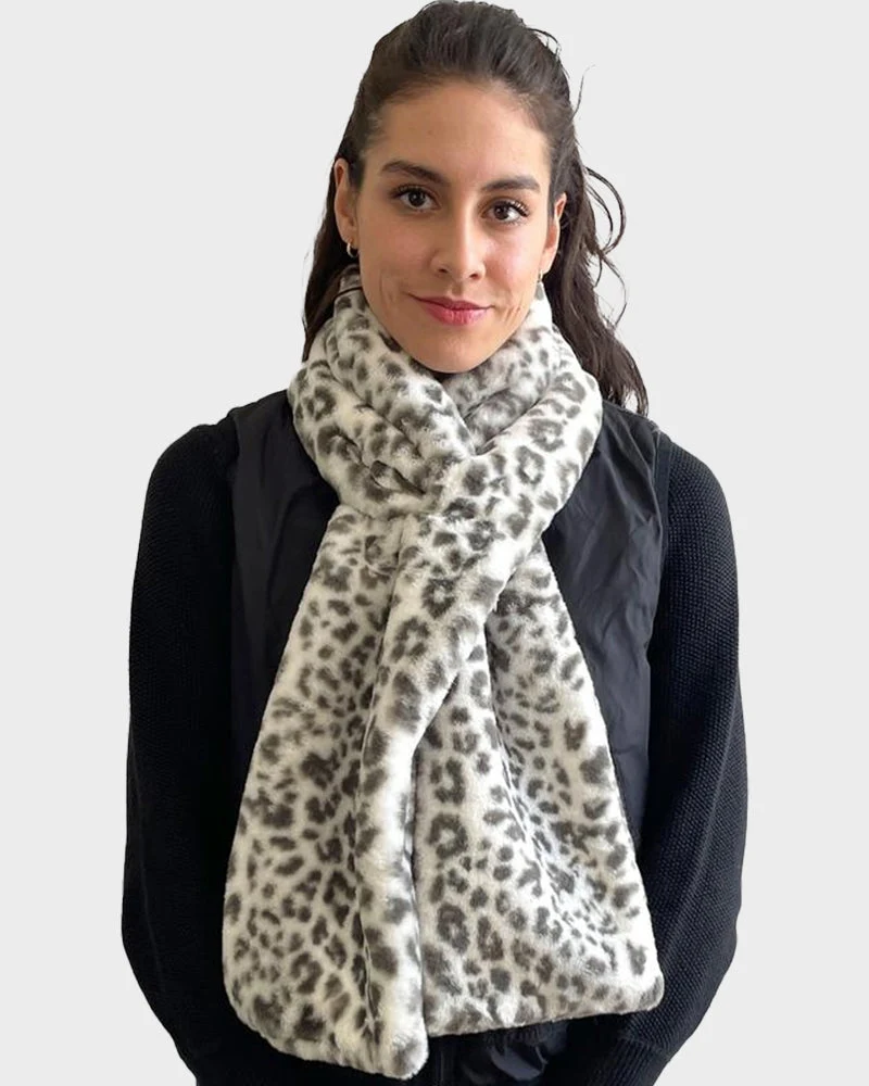 Faux Fur Pull-Through Scarf with Zipper Pocket - Image 2