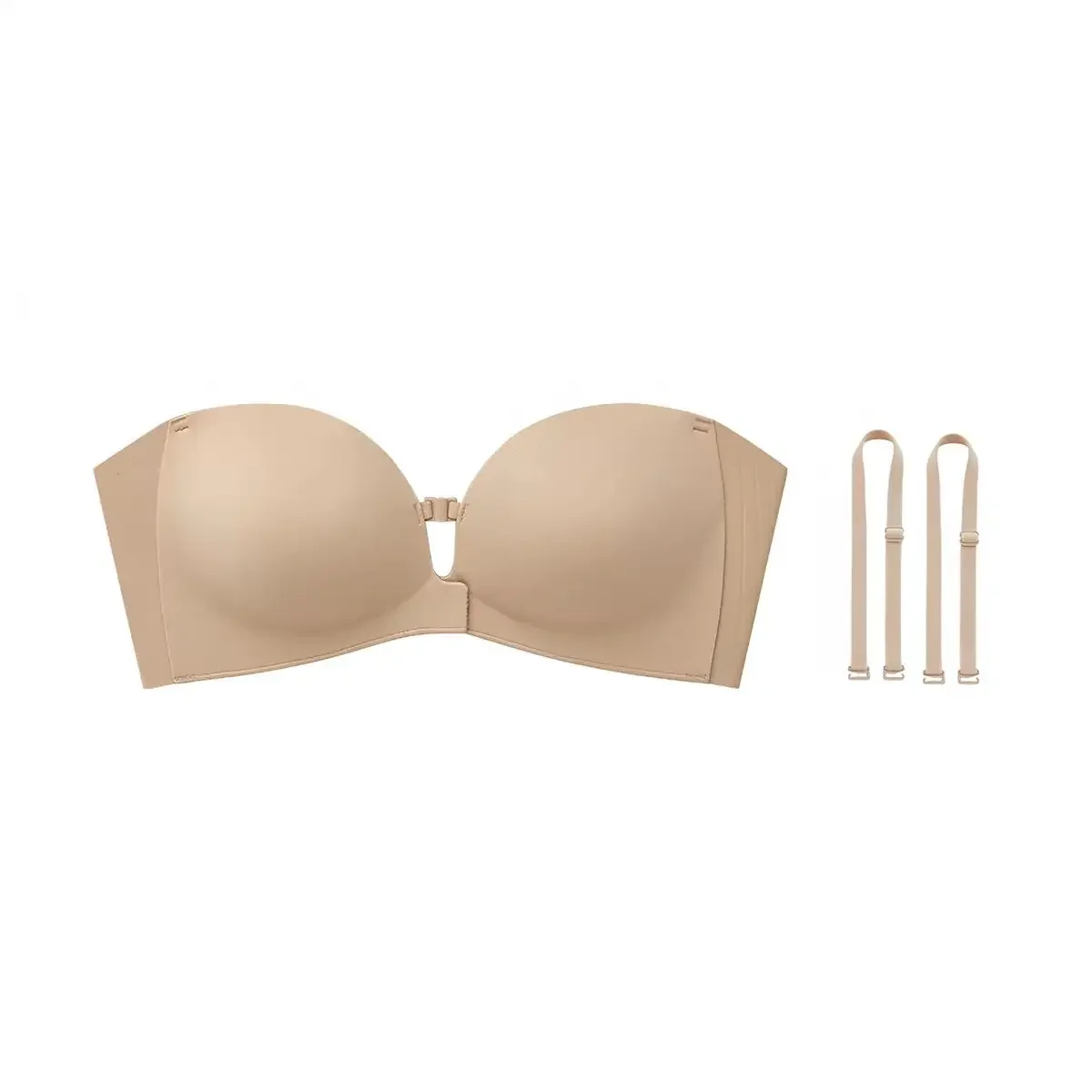 Strapless Front Closure Bra Wireless Push Up Padded Non Slip Tube Jelly Bra - Image 11